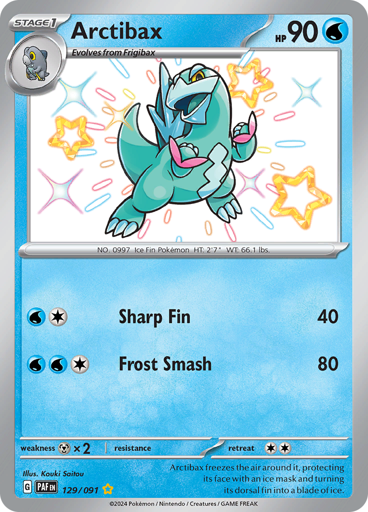 Paldean Fates Arctibax 129/091 Shiny Rare