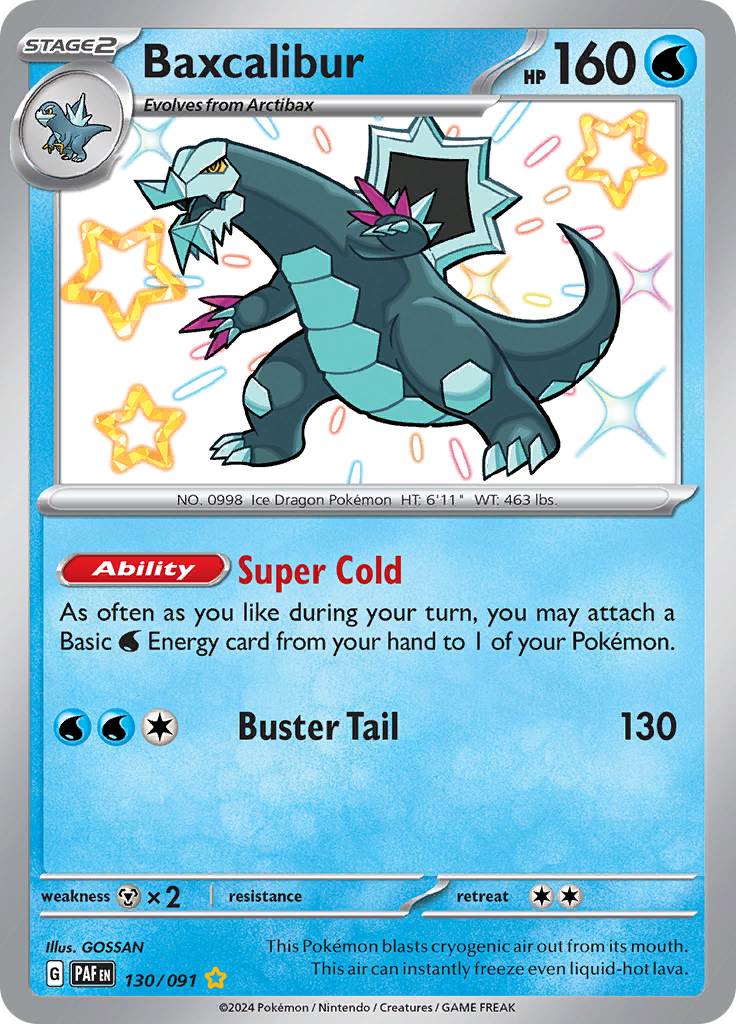 Paldean Fates Baxcalibur 130/091 Shiny Rare