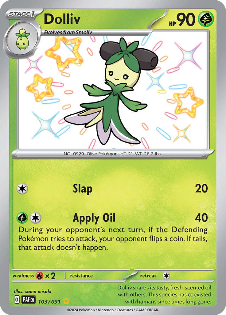 Paldean Fates Dolliv 103/091 Shiny Rare