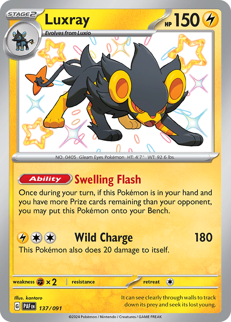 Paldean Fates Luxray 137/091 Shiny Rare