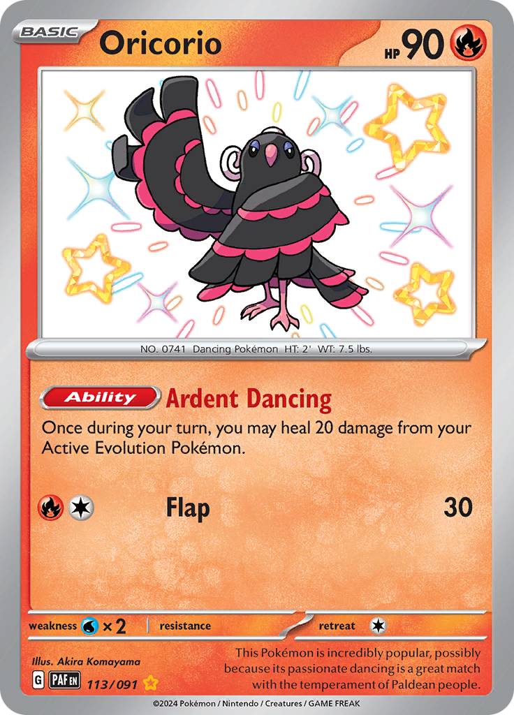 Paldean Fates Oricorio 113/091 Shiny Rare