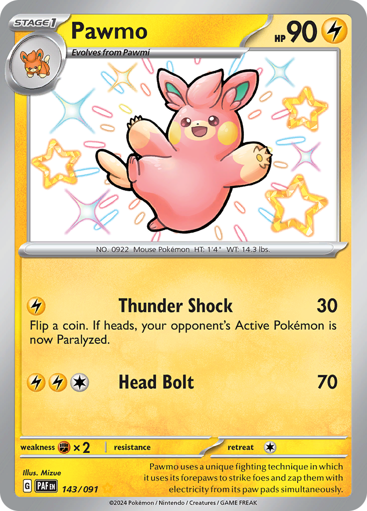 Paldean Fates Pawmo 143/091 Shiny Rare
