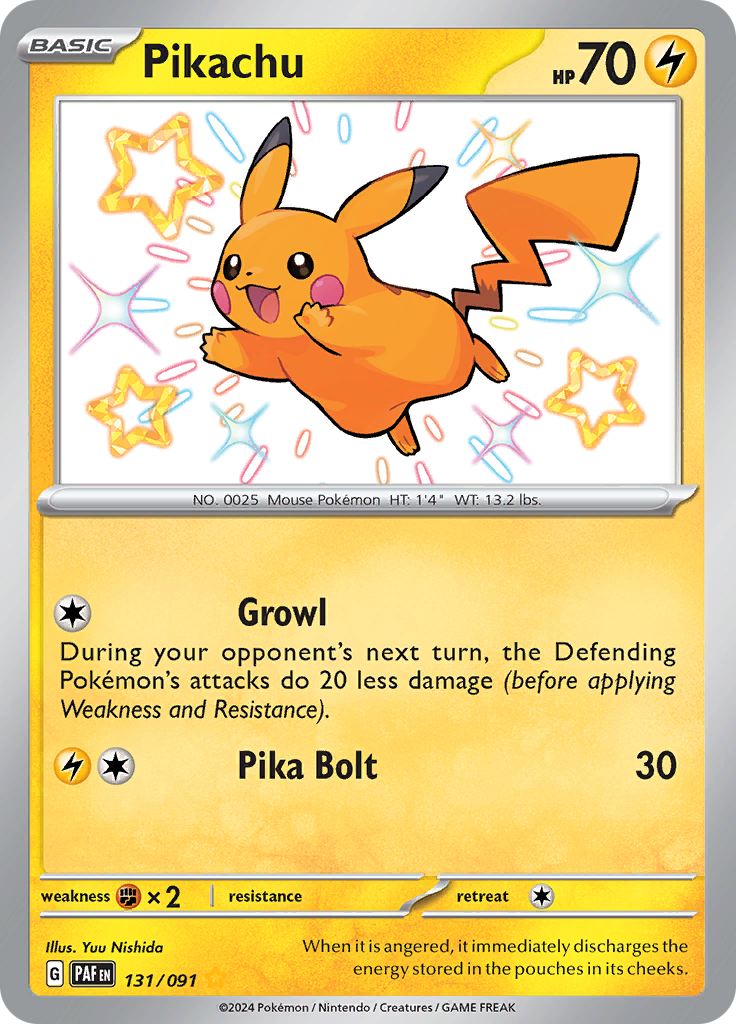 Paldean Fates Pikachu 131/091 Shiny Rare