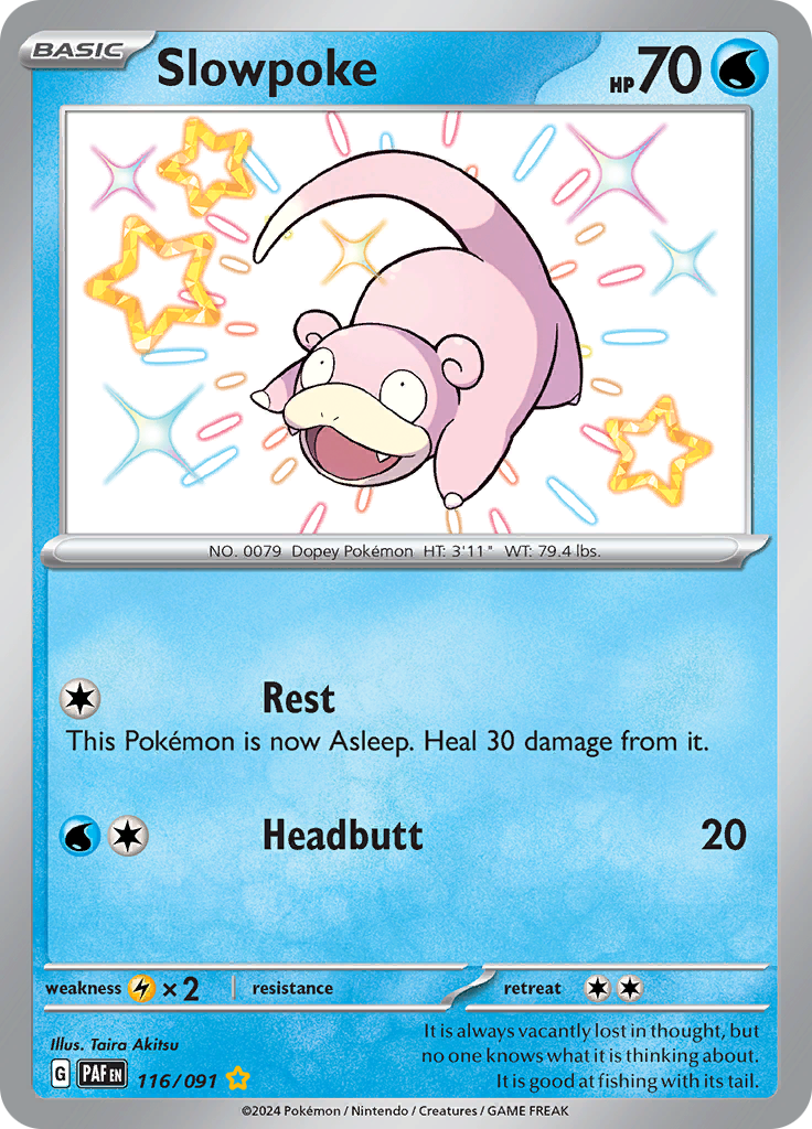 Paldean Fates Slowpoke 116/091 Shiny Rare