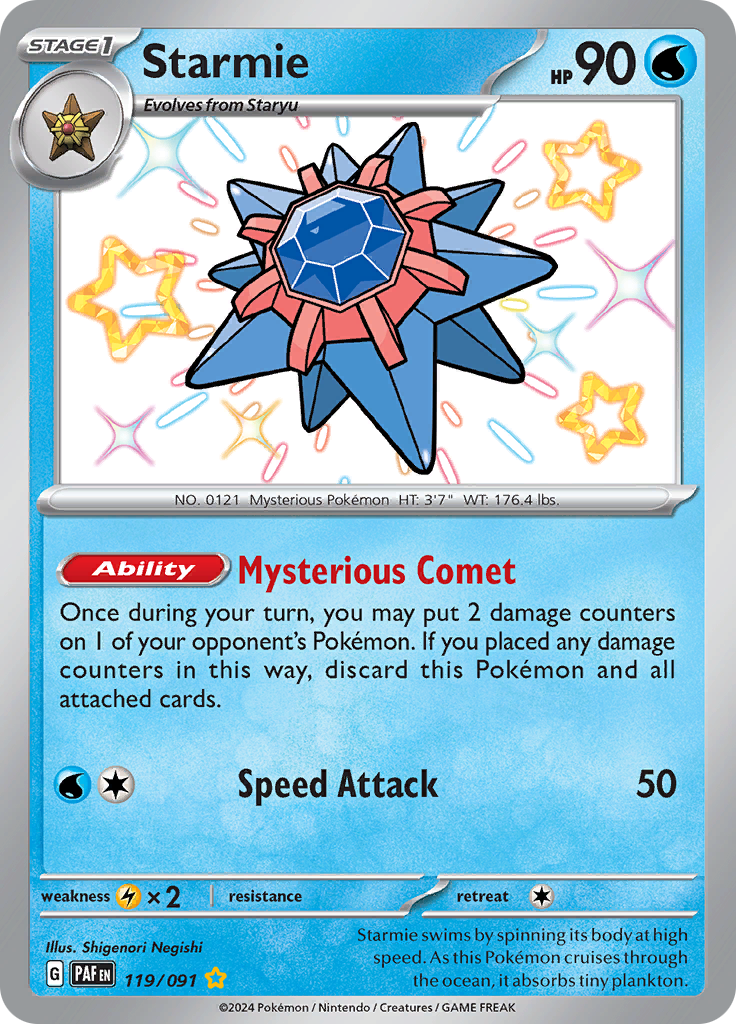 Paldean Fates Starmie 119/091 Shiny Rare