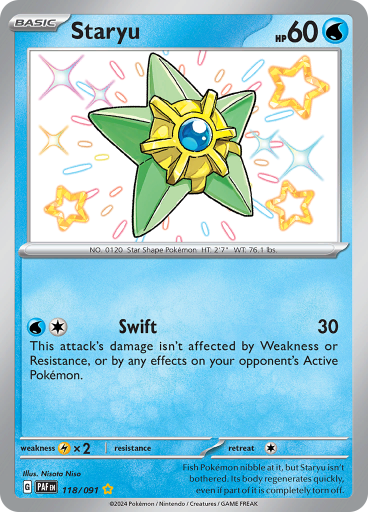 Paldean Fates Staryu 118/091 Shiny Rare