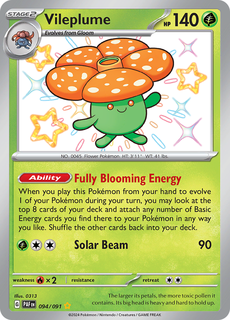 Paldean Fates Vileplume 094/091 Shiny Rare