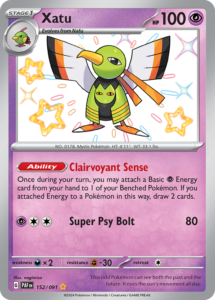 Paldean Fates Xatu 152/091 Shiny Rare