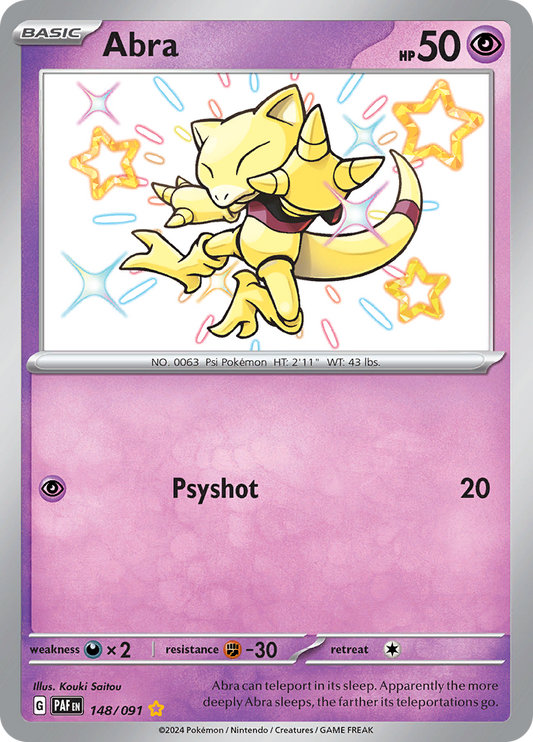Paldean Fates Abra 148/091 Shiny Rare