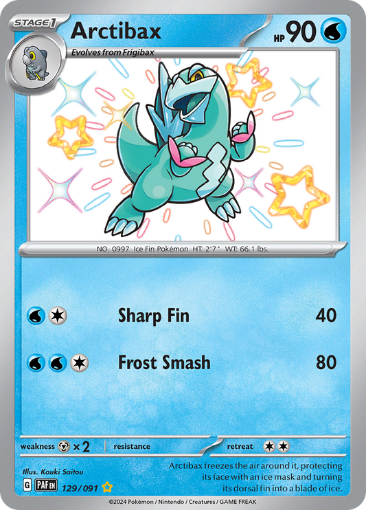 Paldean Fates Arctibax 129/091 Shiny Rare