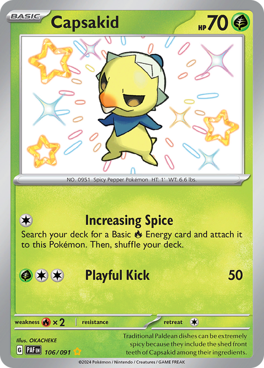Paldean Fates Capsakid 106/091 Shiny Rare