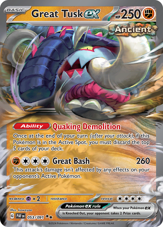 Paldean Fates - Great Tusk ex 053/091