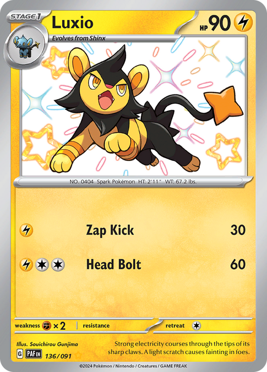 Paldean Fates Luxio 136/091 Shiny Rare