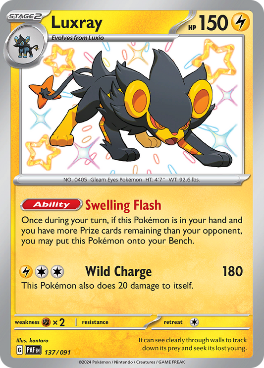 Paldean Fates Luxray 137/091 Shiny Rare