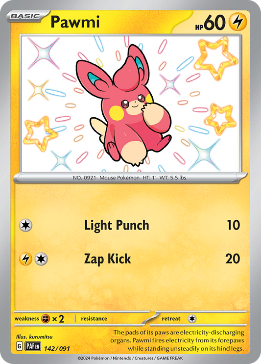 Paldean Fates Pawmi 142/091 Shiny Rare