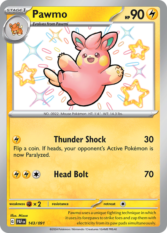 Paldean Fates Pawmo 143/091 Shiny Rare