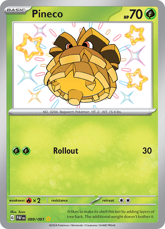 Paldean Fates Pineco 099/091 Shiny Rare