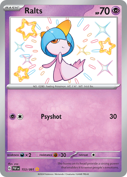 Paldean Fates Ralts 153/091 Shiny Rare