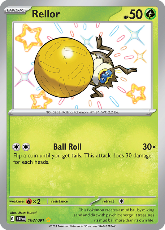 Paldean Fates Rellor 108/091 Shiny Rare
