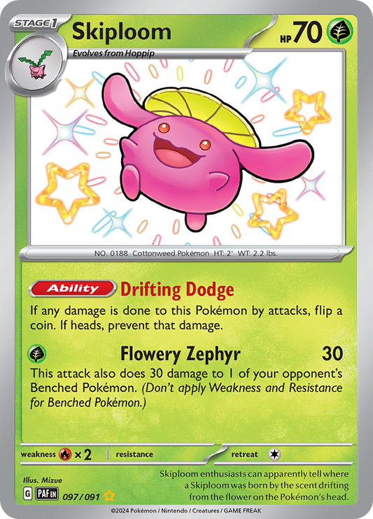 Paldean Fates Skiploom 097/091 Shiny Rare