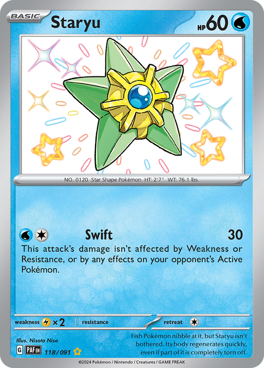 Paldean Fates Staryu 118/091 Shiny Rare