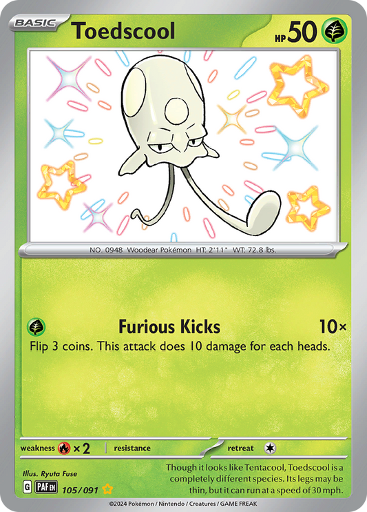 Paldean Fates Toedscool 105/091 Shiny Rare