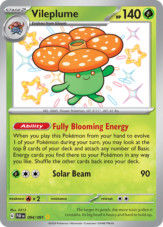 Paldean Fates Vileplume 094/091 Shiny Rare