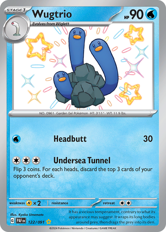 Paldean Fates Wugtrio 122/091 Shiny Rare